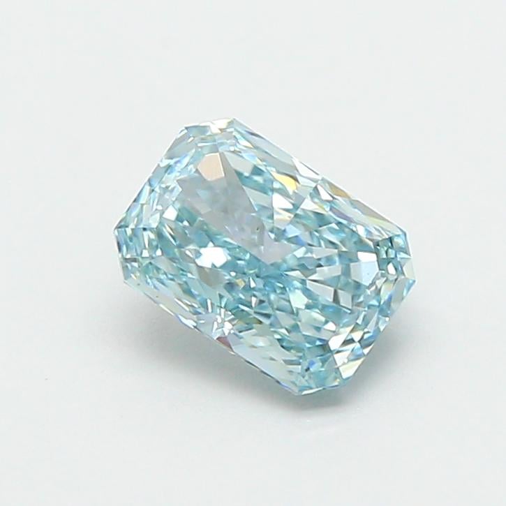 1.07 Ct. Fancy Vivid Greenish Blue Radiant Lab Grown Diamond