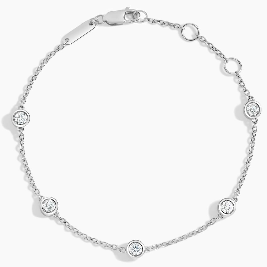 18K White Gold Five Diamond Bezel Bracelet (1/2 ct. tw.) - Brilliant Earth