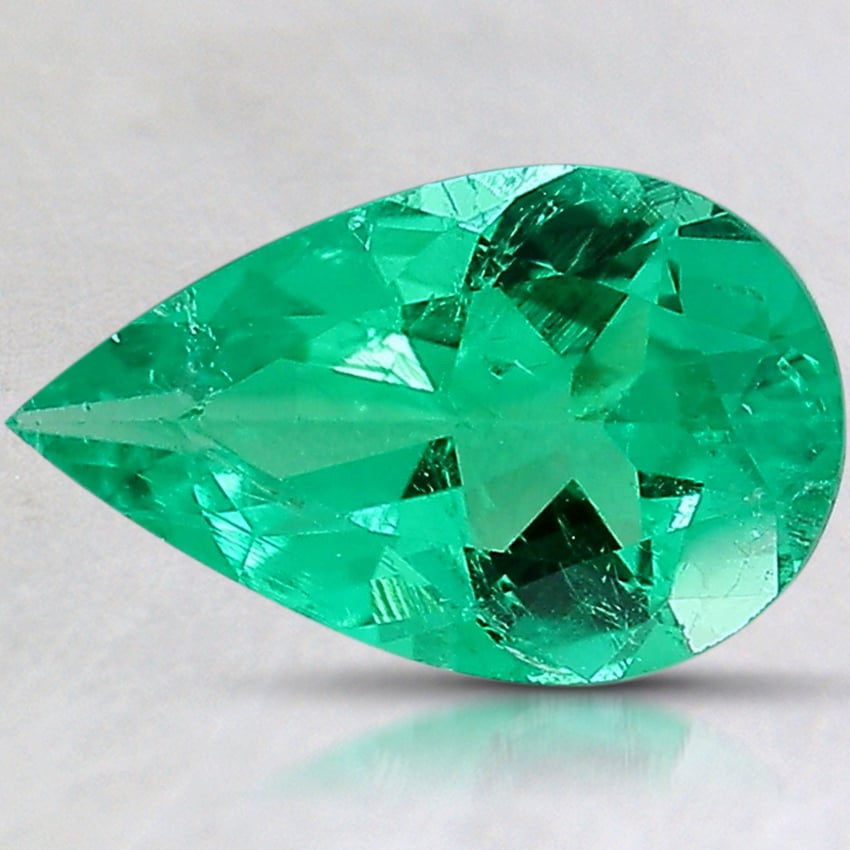10.8x6.7mm Pear Colombian Emerald