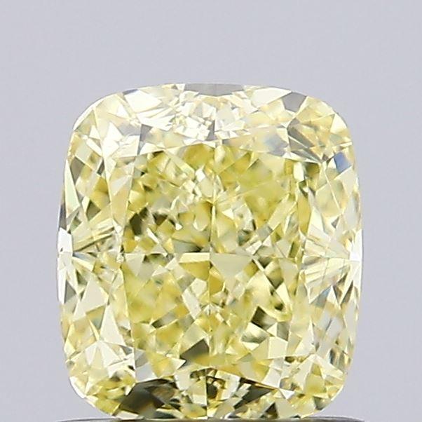 0.90 Ct. Fancy Intense Yellow Cushion Lab Grown Diamond