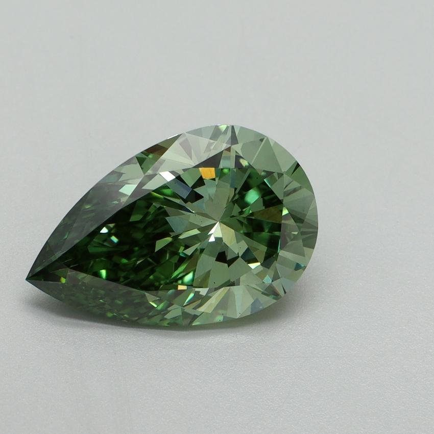 3.15 Ct. Fancy Vivid Green Pear Lab Grown Diamond