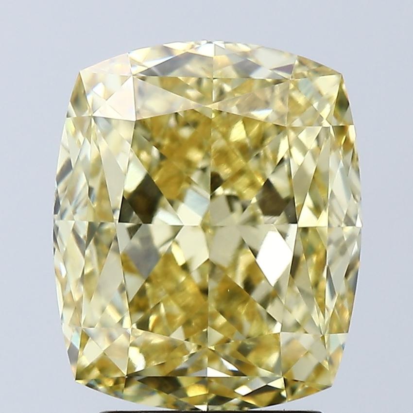 4.02 Ct. Fancy Vivid Yellow Cushion Lab Grown Diamond