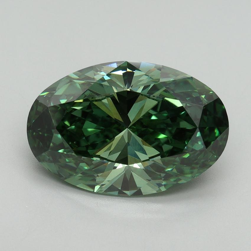 5.05 Ct. Fancy Vivid Green Oval Lab Grown Diamond