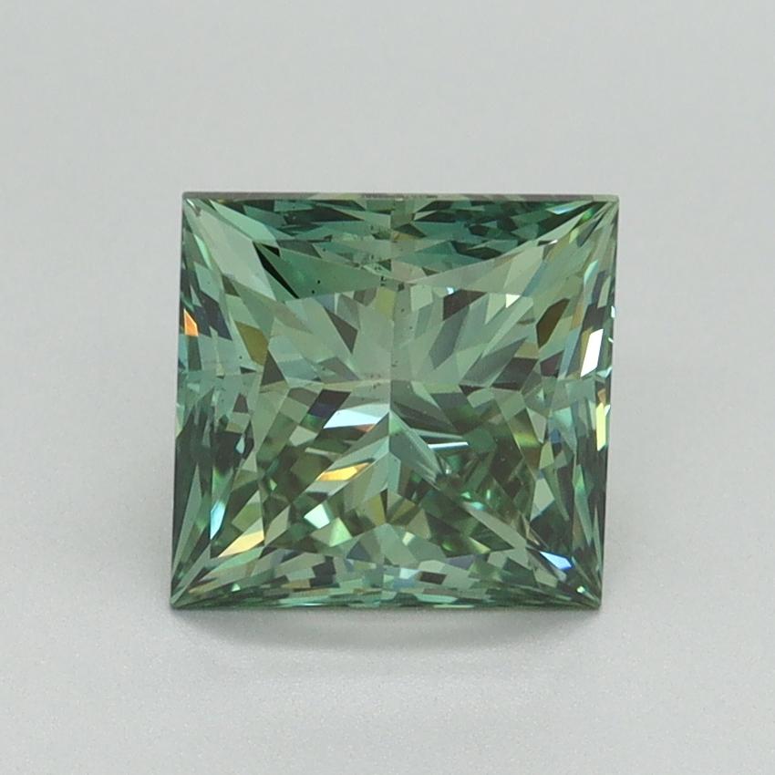 2.01 Ct. Fancy Vivid Green Princess Lab Grown Diamond