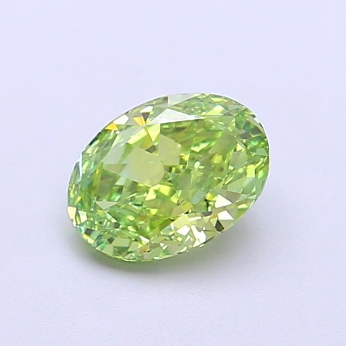1.00 Ct. Fancy Vivid Green Oval Lab Grown Diamond