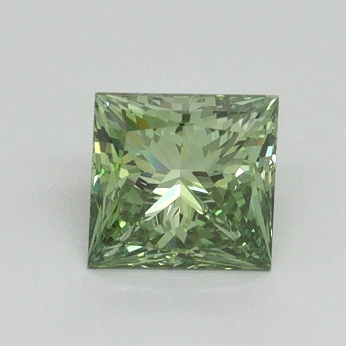 0.73 Ct. Fancy Vivid Green Princess Lab Grown Diamond