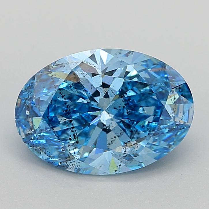 3.03 Ct. Fancy Vivid  Blue Oval Lab Grown Diamond