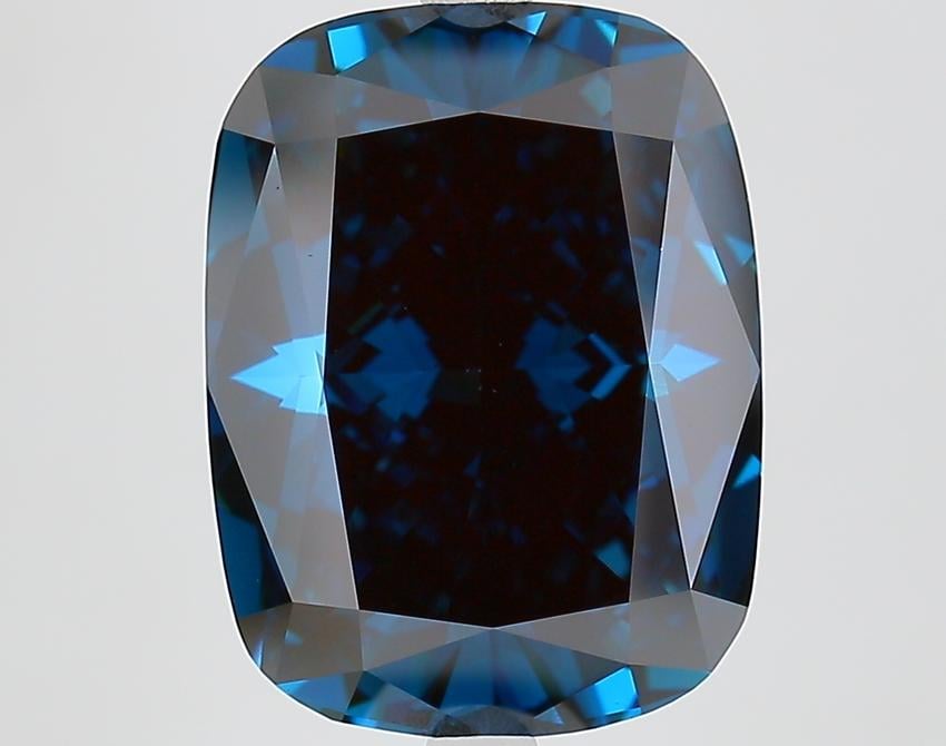 7.58 Ct. Fancy Deep Blue Cushion Lab Grown Diamond