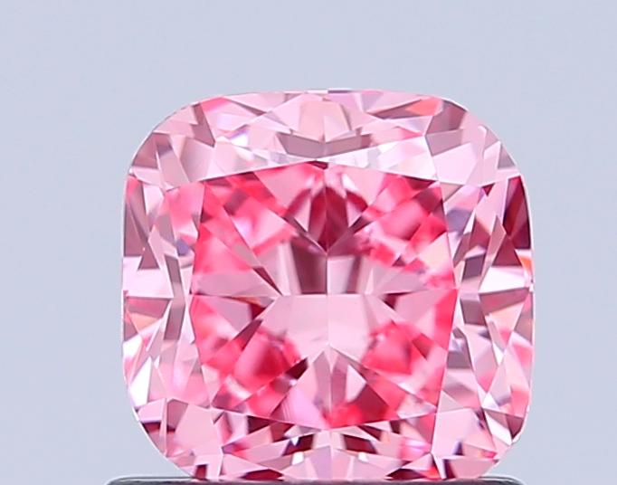1.02 Ct. Fancy Vivid Pink Cushion Lab Grown Diamond