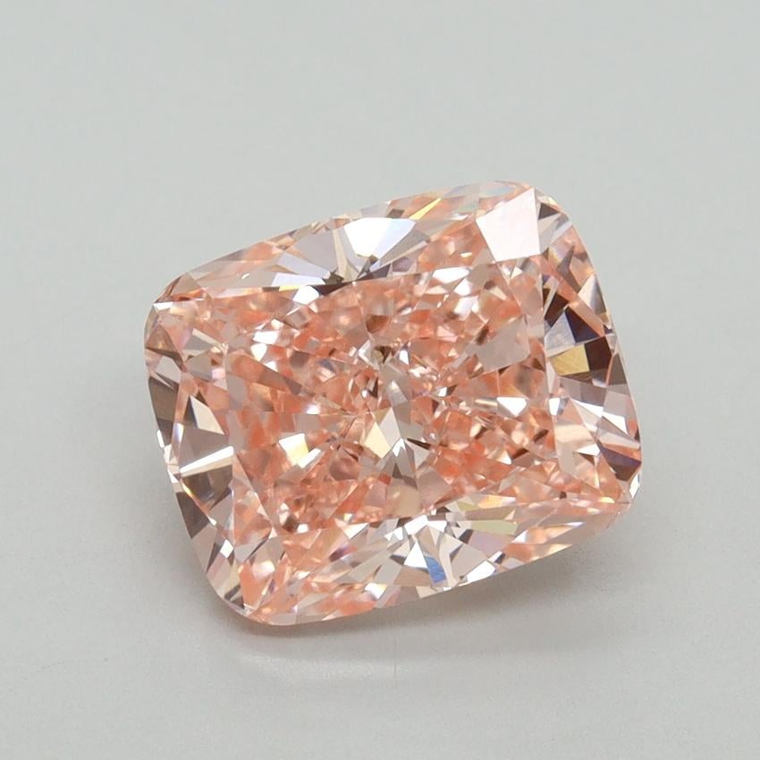 3.08 Ct. Fancy Vivid Pink Cushion Lab Grown Diamond