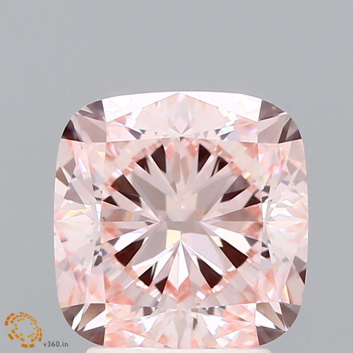 3.02 Ct. Fancy Intense  Pink Cushion Lab Grown Diamond