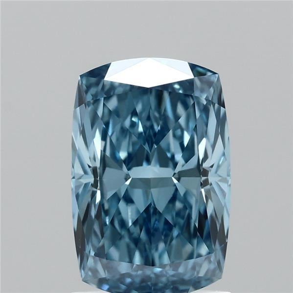 1.45 Ct. Fancy Vivid  Blue Cushion Lab Grown Diamond