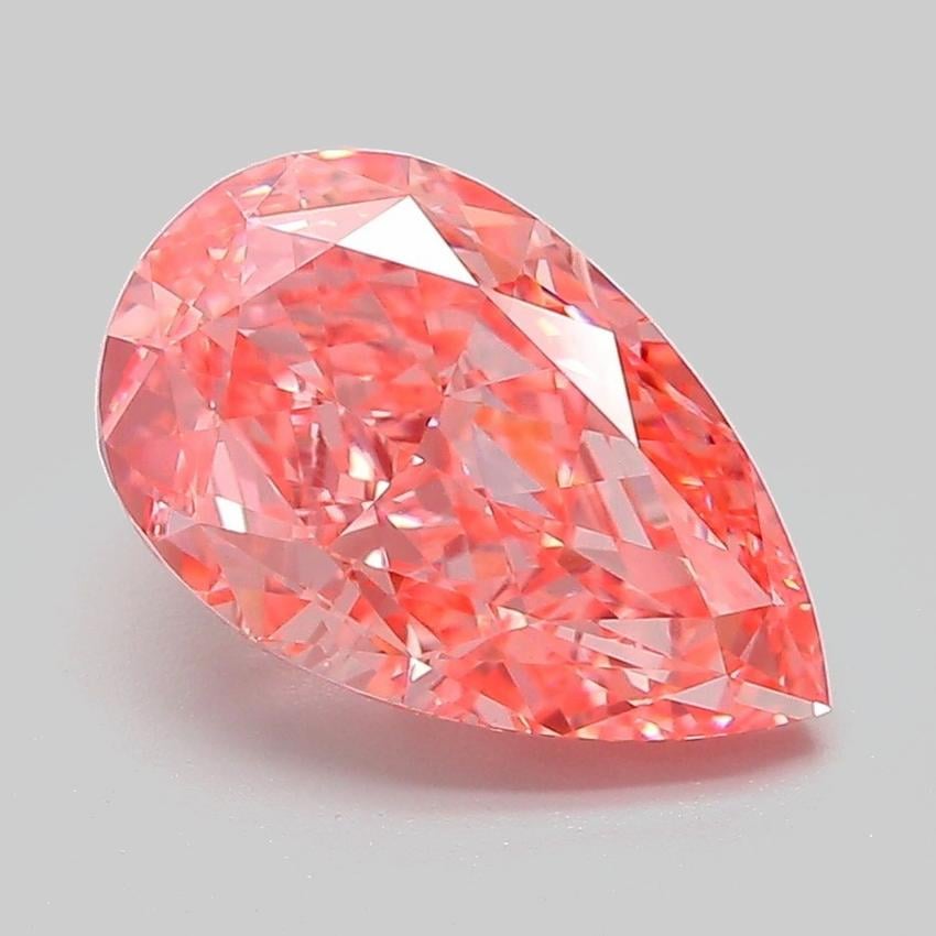 3.08 Ct. Fancy Vivid Pink Pear Lab Grown Diamond