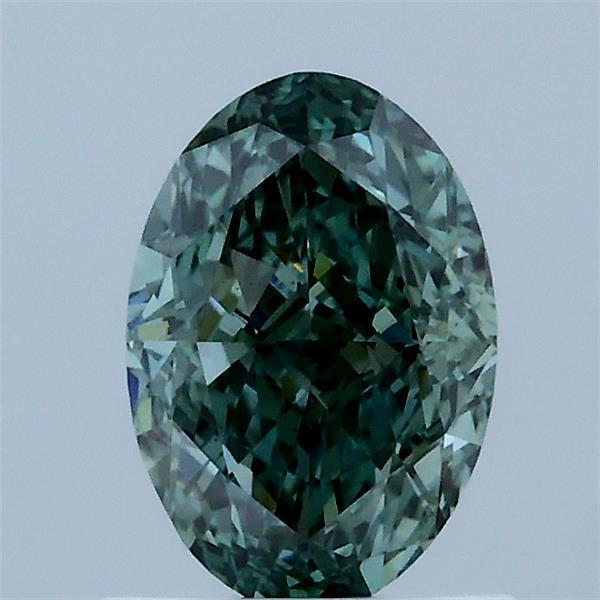 1.07 Ct. Fancy Vivid Green Oval Lab Grown Diamond