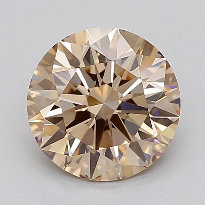 3.03 Ct. Light  Brown Round Lab Grown Diamond