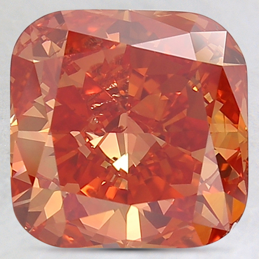 3.50 Ct. Fancy Intense Pinkish Orange Cushion Lab Created Diamond