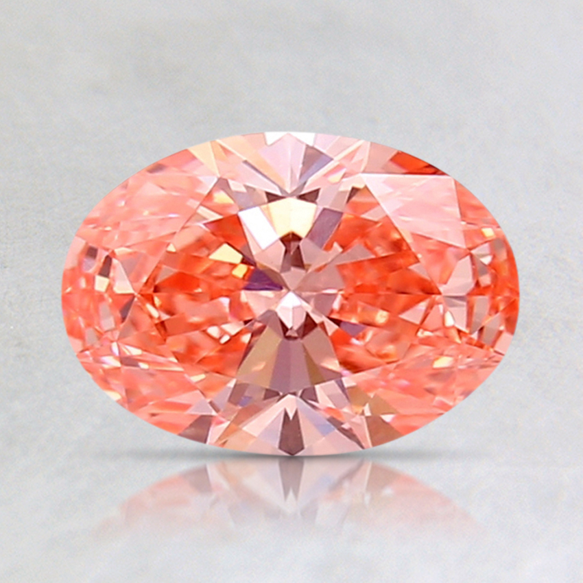 1.03 Ct. Fancy Vivid Orangy Pink Oval Lab Created Diamond