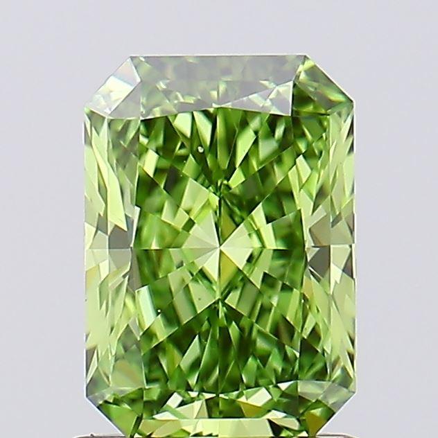 1.01 Ct. Fancy Vivid Green Radiant Lab Grown Diamond