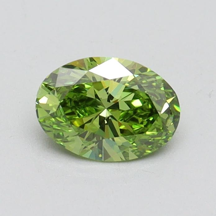 0.51 Ct. Fancy Vivid Green Oval Lab Grown Diamond