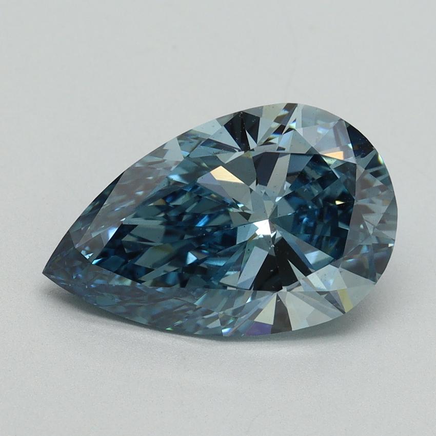 3.02 Ct. Fancy Vivid Blue Pear Lab Grown Diamond