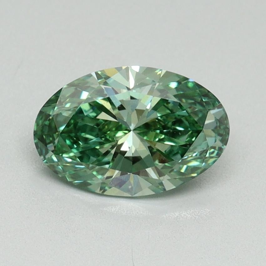 1.11 Ct. Fancy Vivid Green Oval Lab Grown Diamond