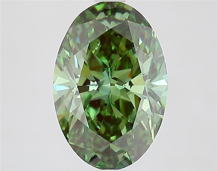 2.62 Ct. Fancy Vivid  Green Oval Lab Grown Diamond