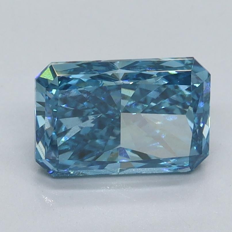 1.59 Ct. Fancy Vivid Malibu Blue Radiant Lab Grown Diamond