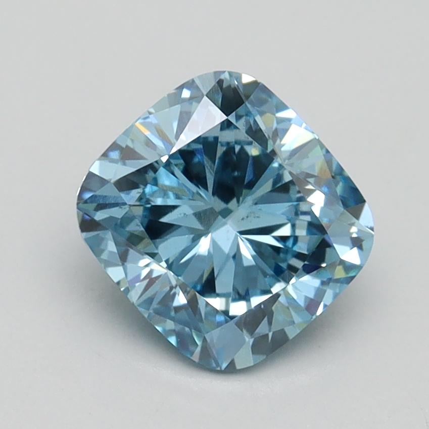 1.56 Ct. Fancy Vivid Blue Cushion Lab Grown Diamond