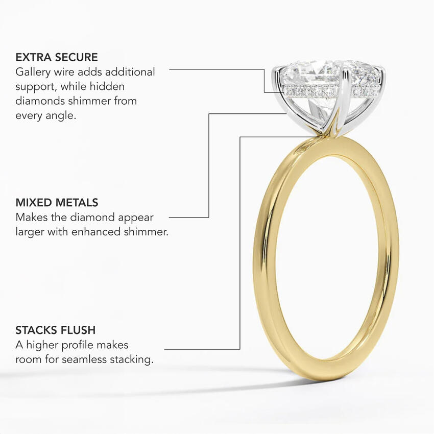 18K Yellow Gold Adorned Mixed Metal Diamond Ring