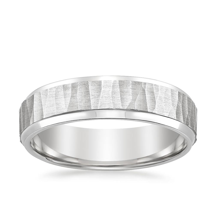 18K White Gold Beveled Edge Aspen 5.5mm Wedding Ring