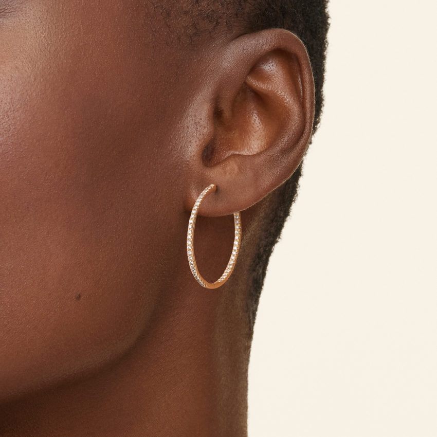 Medium Perfect Hoop Lab Diamond Earrings
