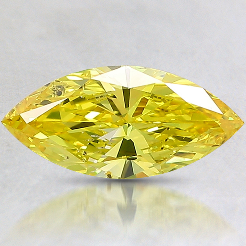 0.99 Ct. Fancy Vivid Yellow Marquise Lab Created Diamond
