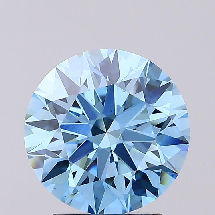 2.55 Ct. Fancy Vivid Blue Round Lab Grown Diamond