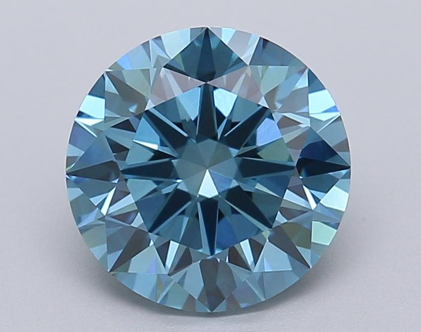 2.01 Ct. Fancy Vivid Blue Round Lab Grown Diamond