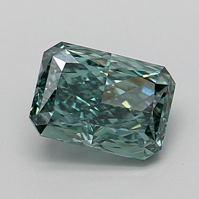 2.13 Ct. Fancy Vivid Bluish Green Radiant Lab Grown Diamond