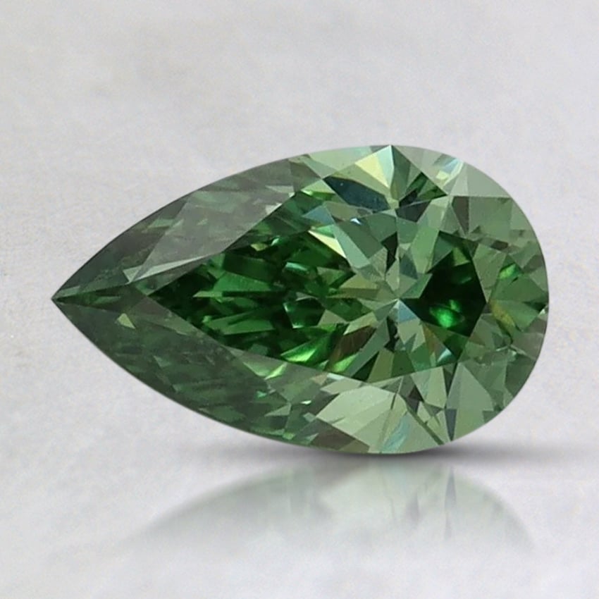 0.86 Ct. Fancy Vivid Pacific Green Pear Lab Grown Diamond
