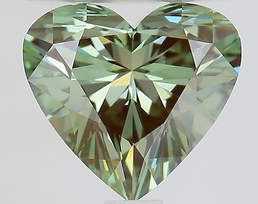 1.55 Ct. Fancy Vivid Green Heart Lab Grown Diamond