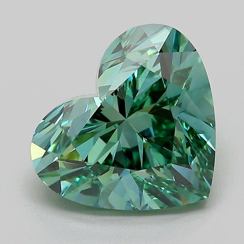 4.00 Ct. Fancy Vivid Green Heart Lab Grown Diamond
