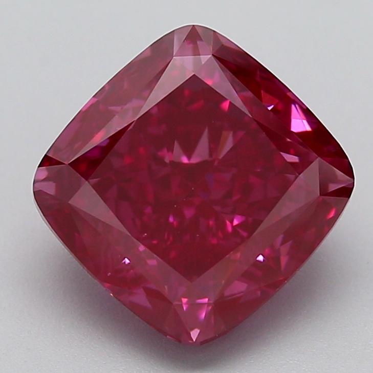 3.53 Ct. Fancy Vivid  Pink Cushion Lab Grown Diamond