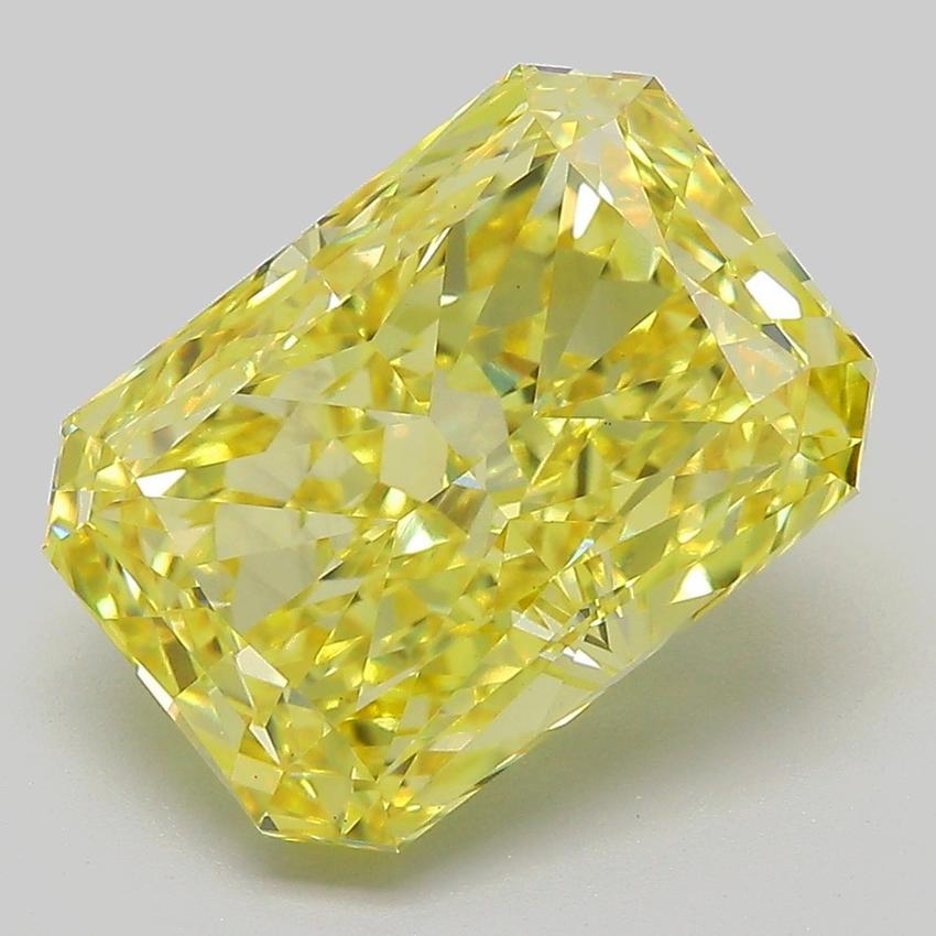 6.07 Ct. Fancy Vivid Yellow Radiant Lab Grown Diamond