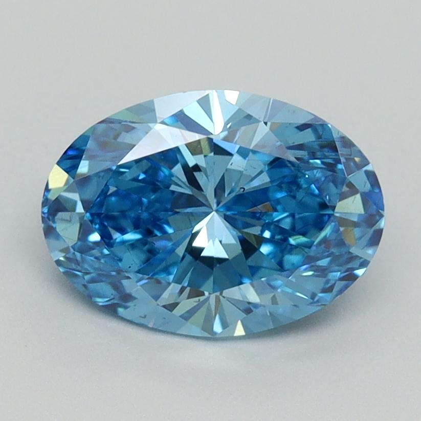 1.51 Ct. Fancy Vivid Blue Oval Lab Grown Diamond