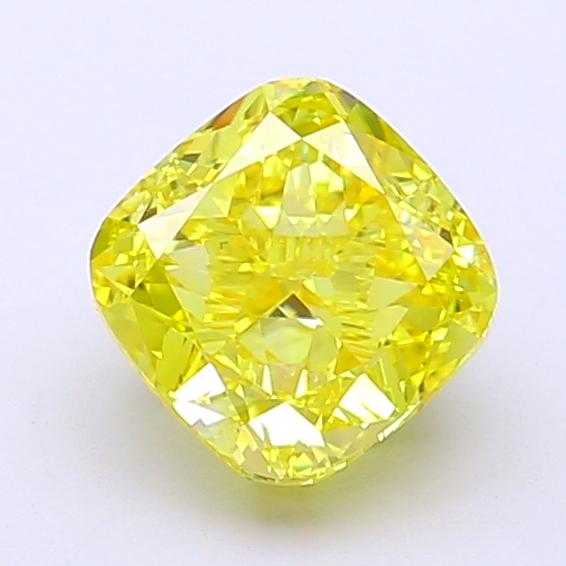 1.60 Ct. Fancy Vivid  Yellow Cushion Lab Grown Diamond