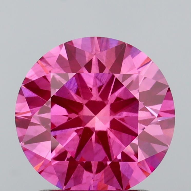 1.51 Ct. Fancy Vivid Pink Round Lab Grown Diamond