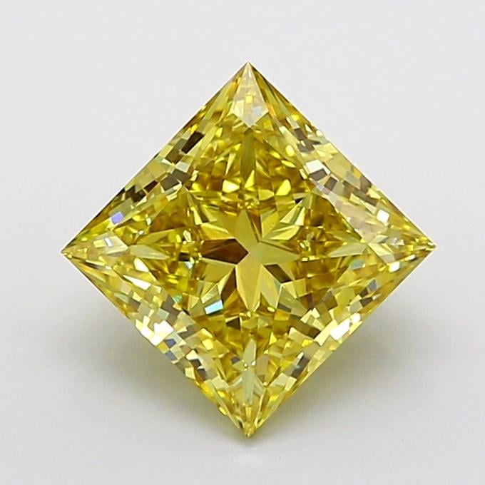 3.36 Ct. Fancy Intense  Yellow Princess Lab Grown Diamond