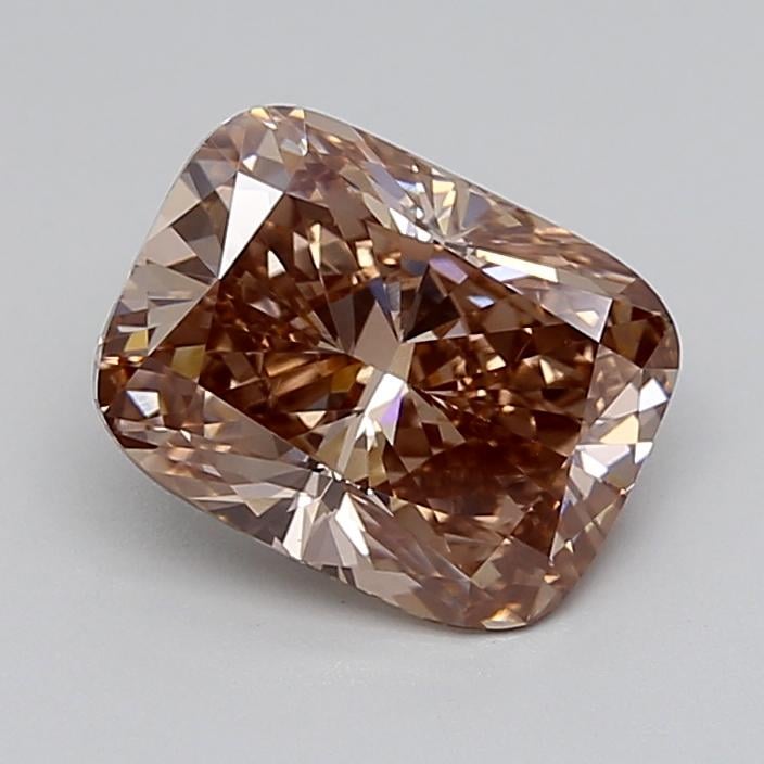 2.66 Ct. Light  Brown Cushion Lab Grown Diamond