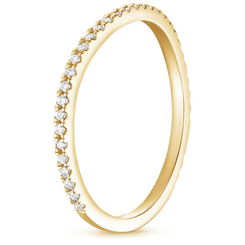 18K Yellow Gold Fortuna Contoured Diamond Ring, large side view