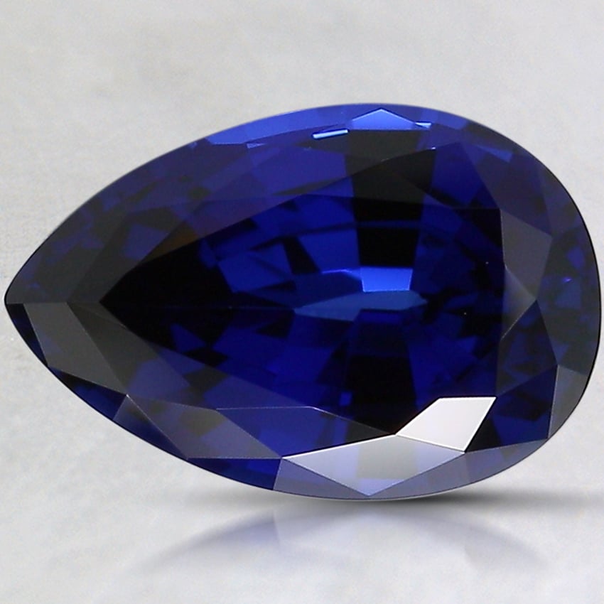 12x8mm Blue Pear Lab Grown Sapphire