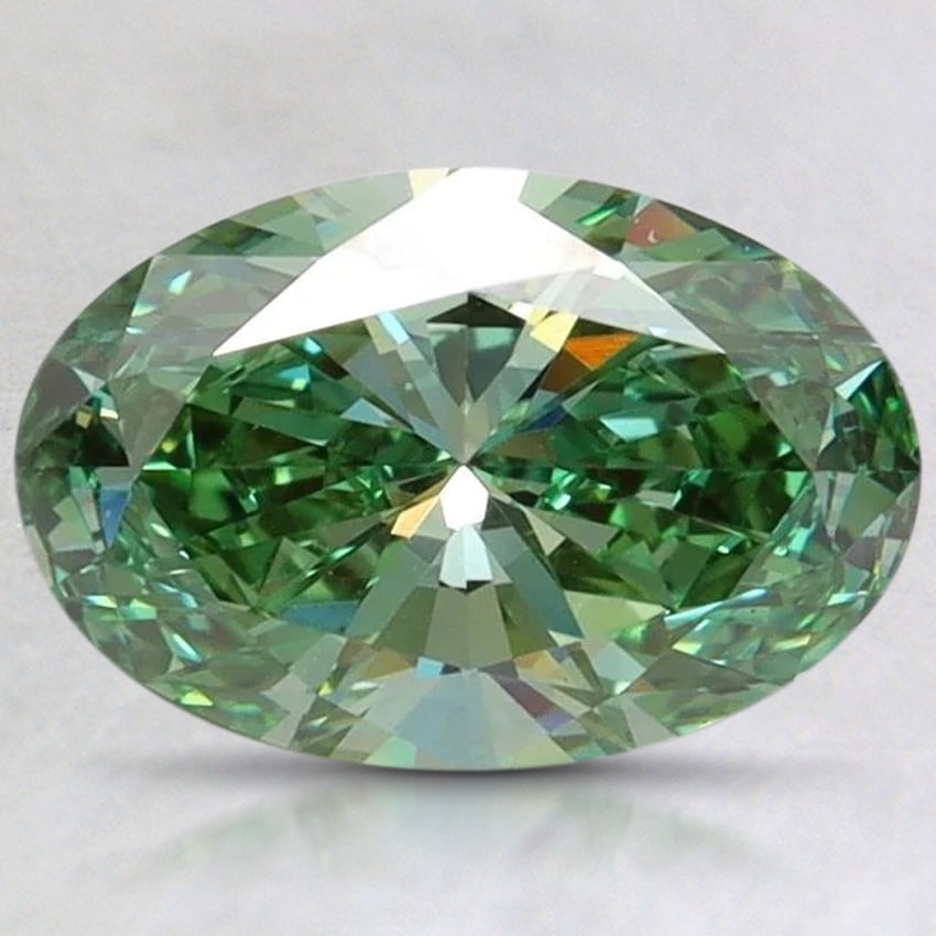 1.54 Ct. Fancy Vivid Pacific Green Oval Lab Grown Diamond