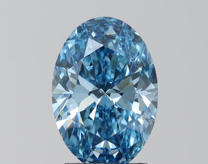 3.10 Ct. Fancy Vivid  Blue Oval Lab Grown Diamond