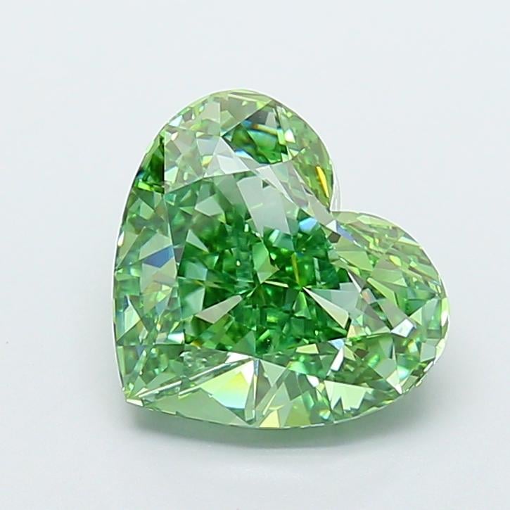 6.03 Ct. Fancy Vivid Green Heart Lab Grown Diamond